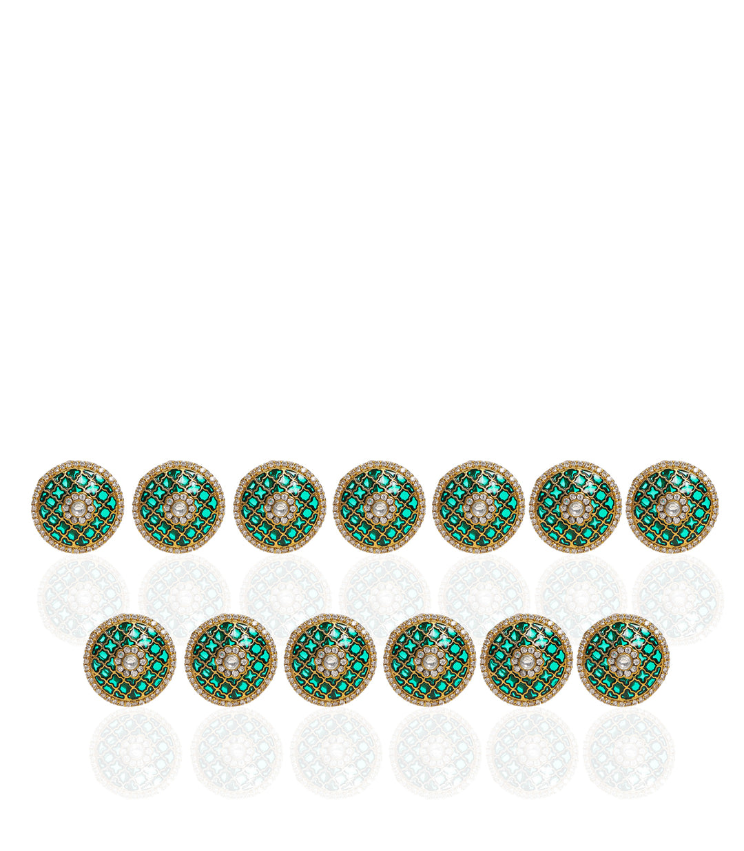 LAJITA GREEN KUNDAN BUTTON