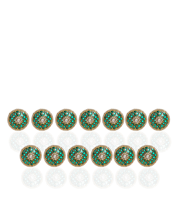LAJITA GREEN KUNDAN BUTTON
