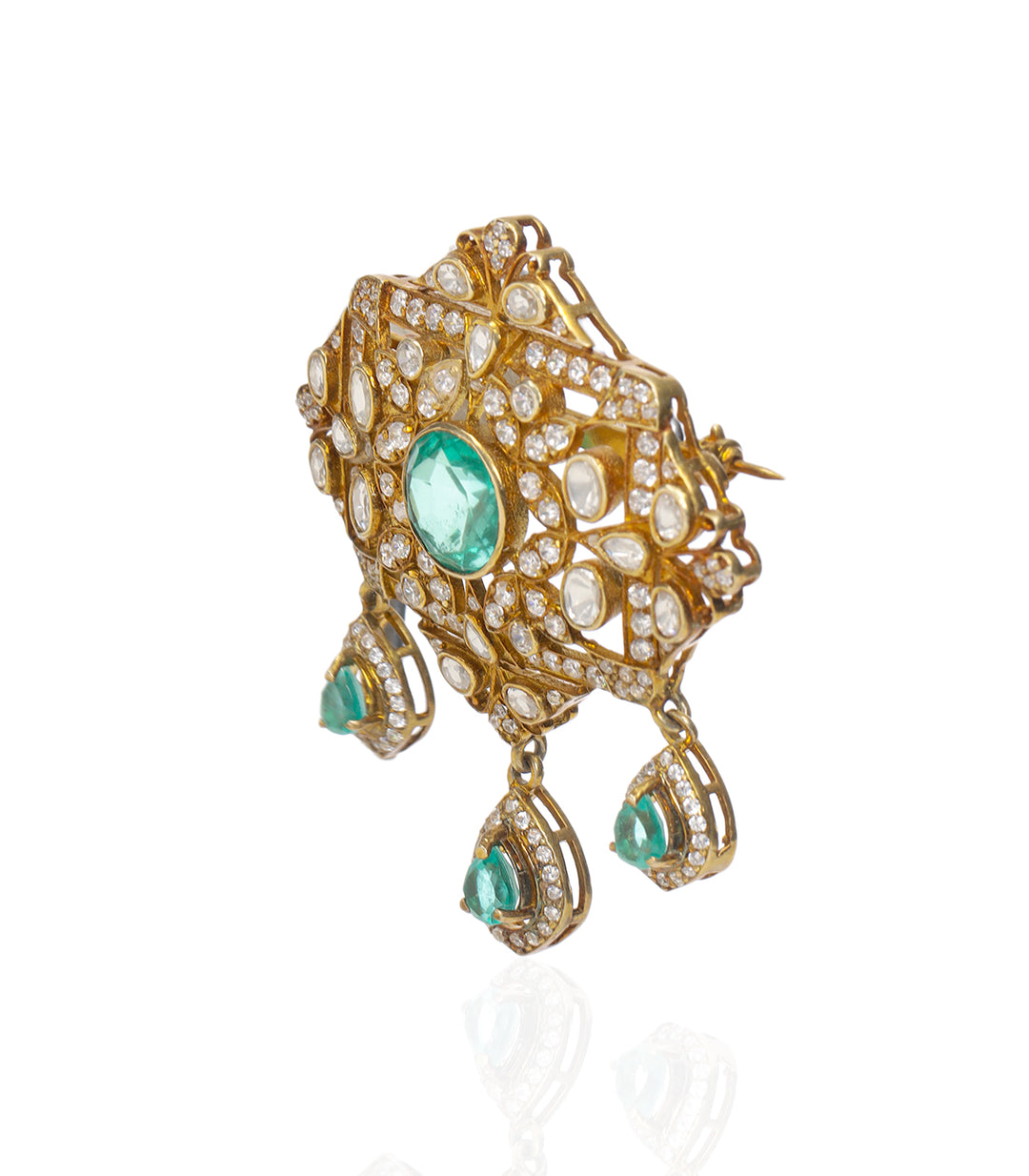 YAMIKA GREEN MOISSANITE BROOCH