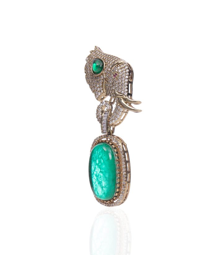 VANI GREEN POLKI BROOCH