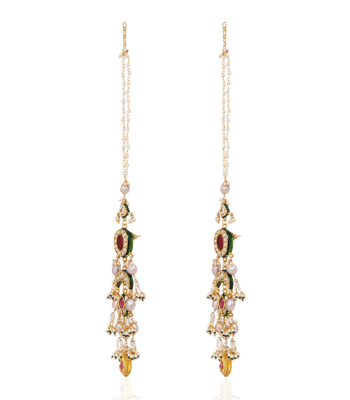 MADHAVI RED KUNDAN NECKLACE SET