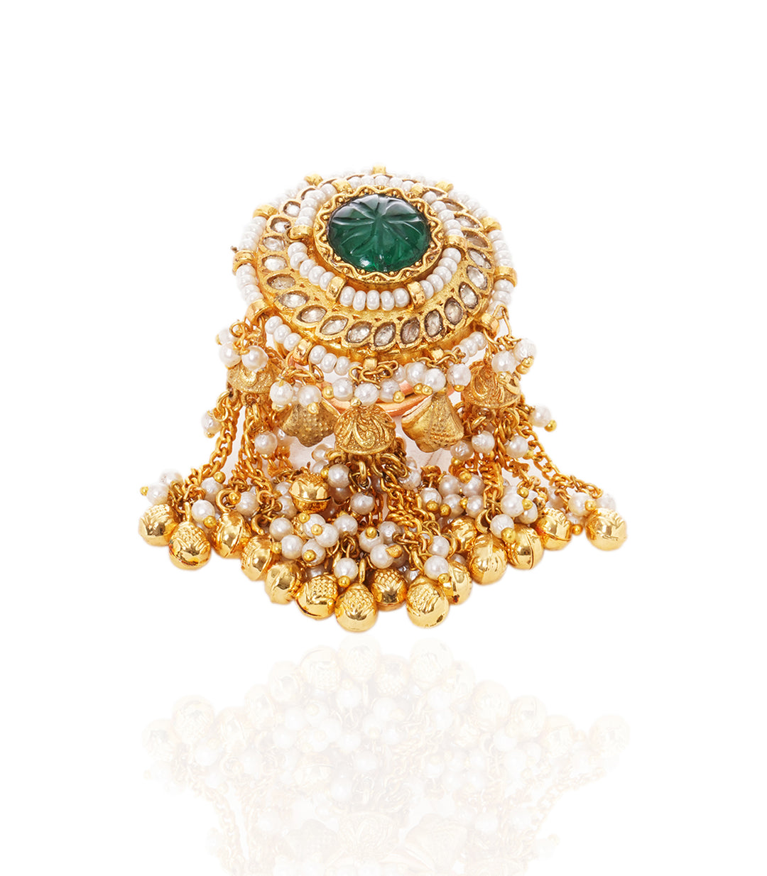 DEEPALI GREEN KUNDAN RING