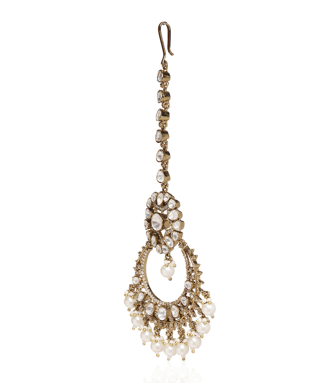 Karalika  Antique Gold Finish Tika With Pearls
