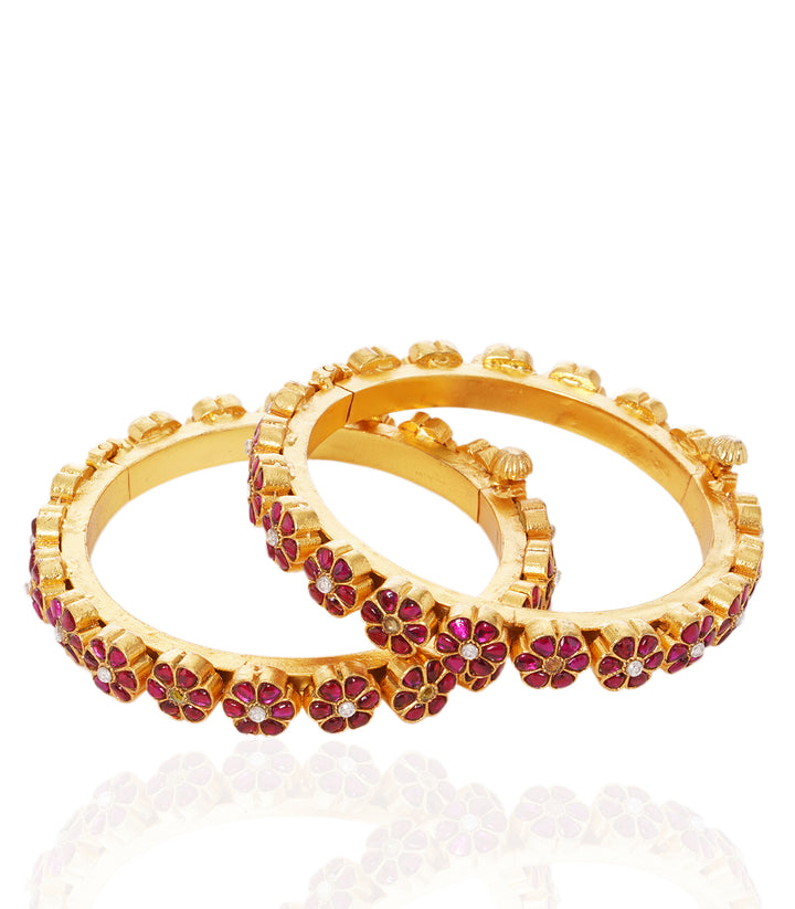 RIYA RED KUNDAN BANGLES