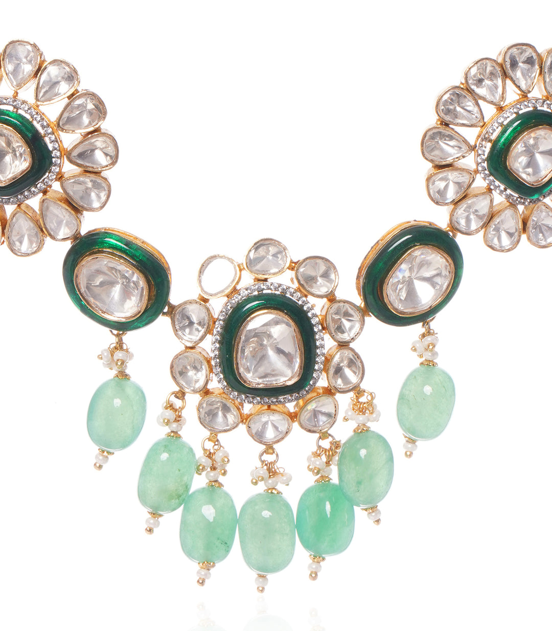 LASHIKA GREEN POLKI NECKLACE