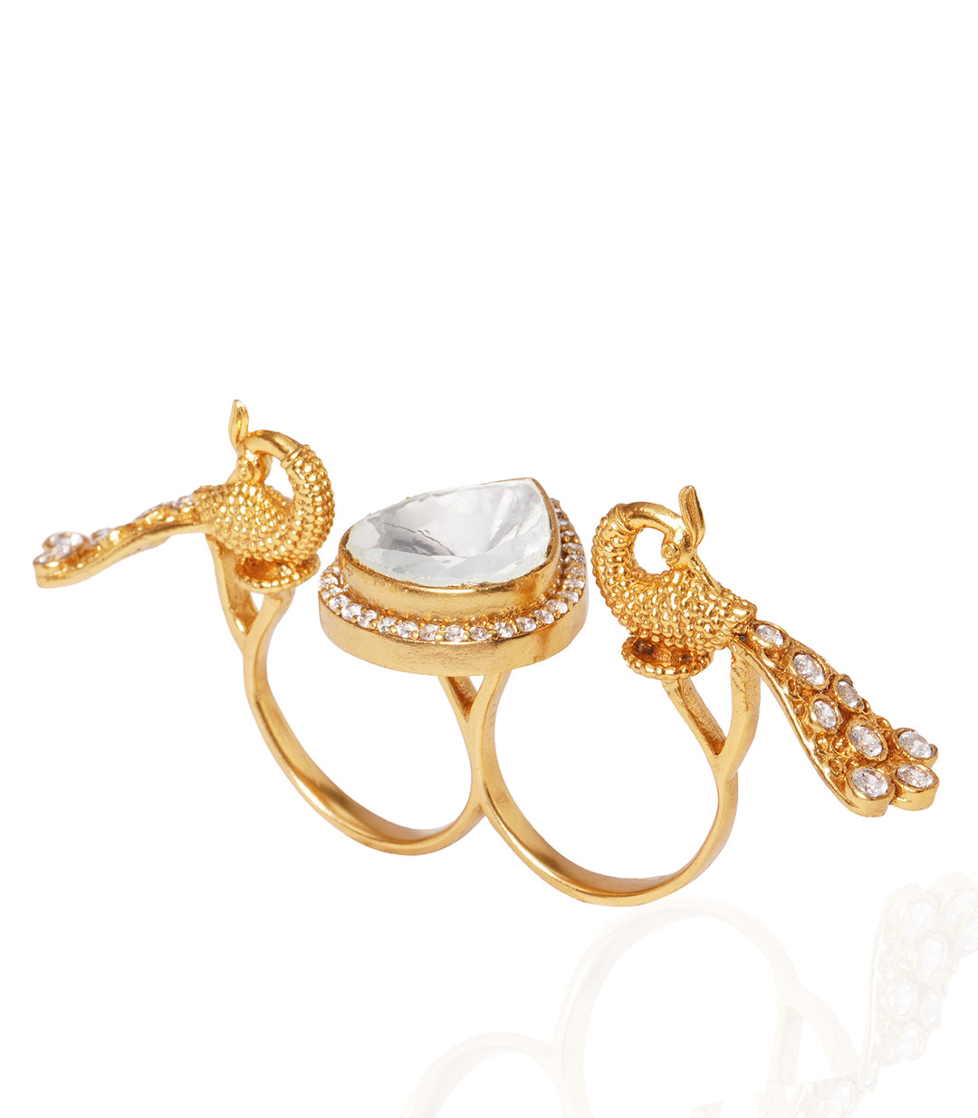 FANISHA GOLD PLATED POLKI RING