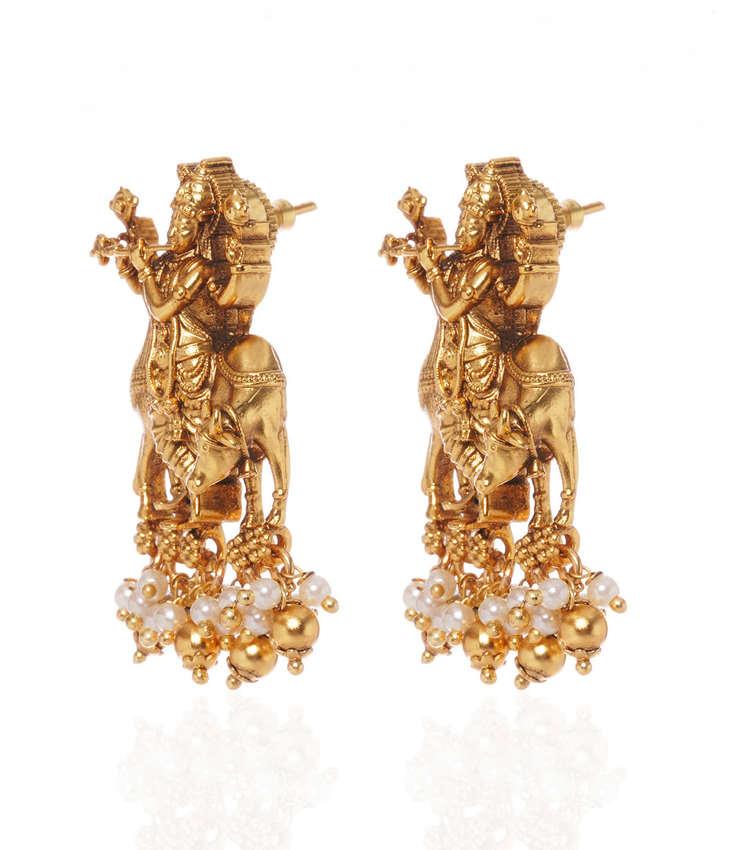 ARADHYA GOLD PLATED STATEMENT EARRING