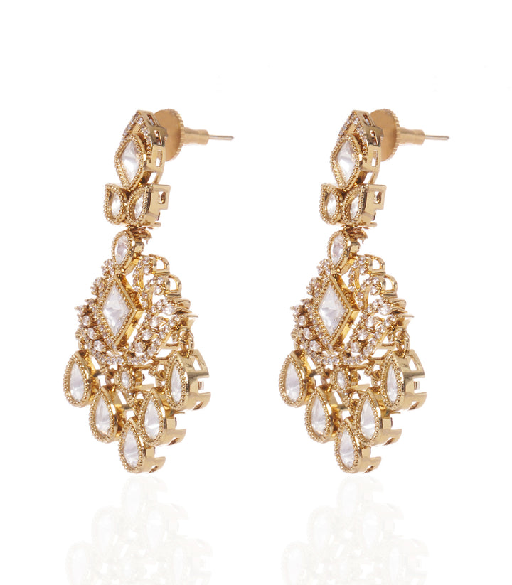 KUSUMA ANTIQUE FINISH POLKI STATEMENT EARRING