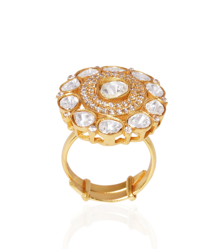 TALIKA GOLD PLATED MOISSANITE RING