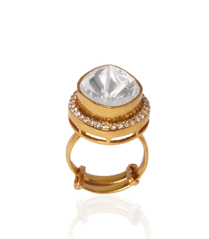 REKHA GOLD PLATED  POLKI RING