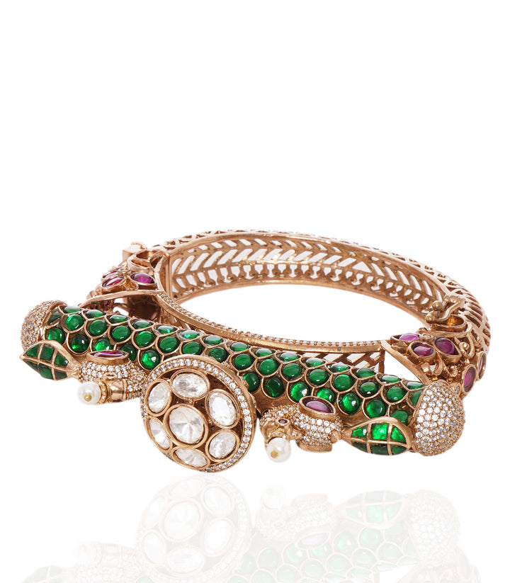 SAKHI RED & GREEN  POLKI BANGLES