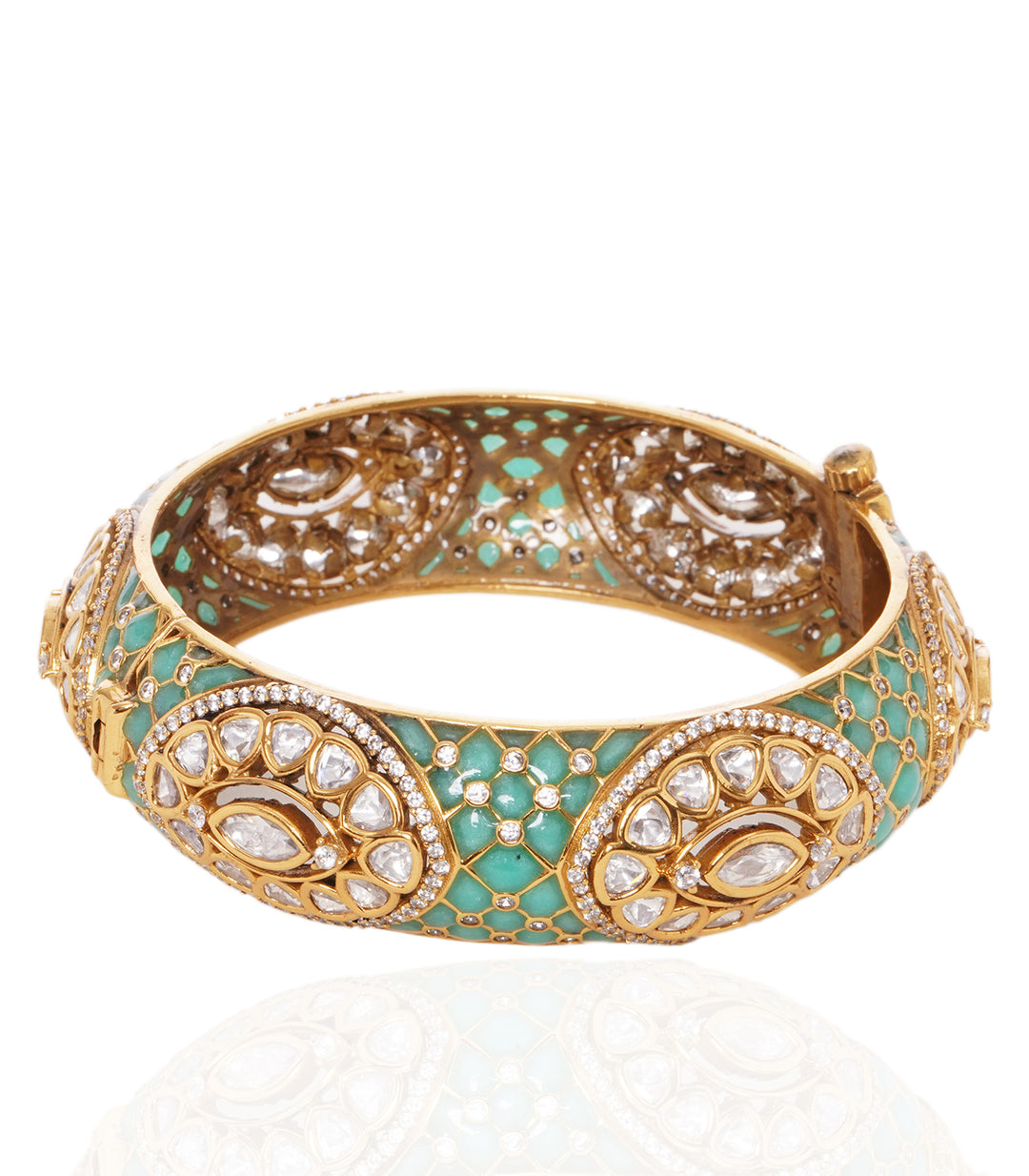 MAANVI MINT POLKI BANGLES