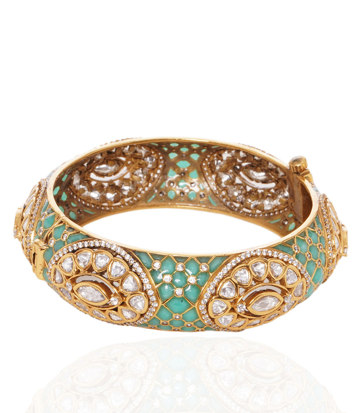 MAANVI MINT POLKI BANGLES