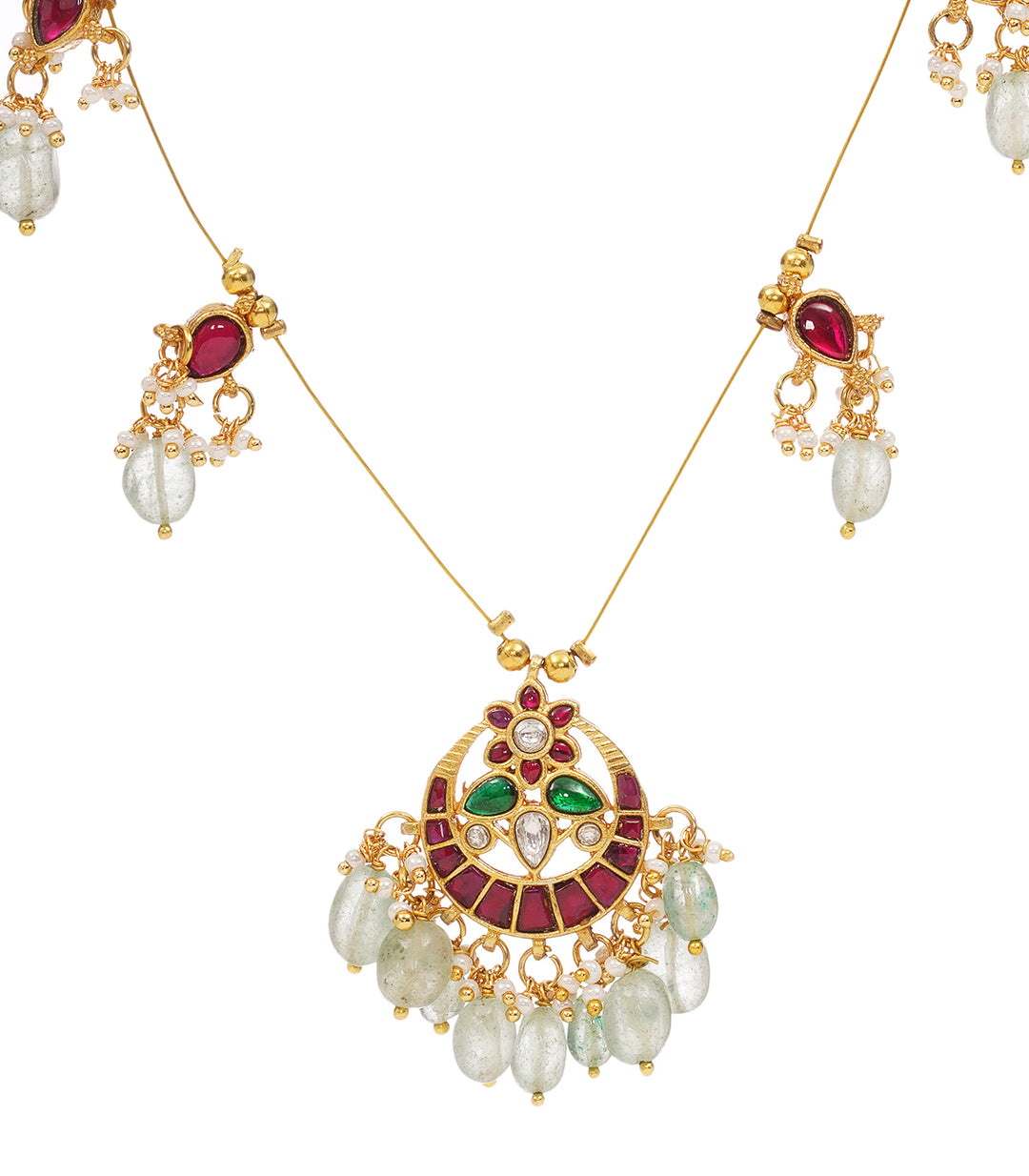 ASHA GREEN KUNDAN NECKLACE