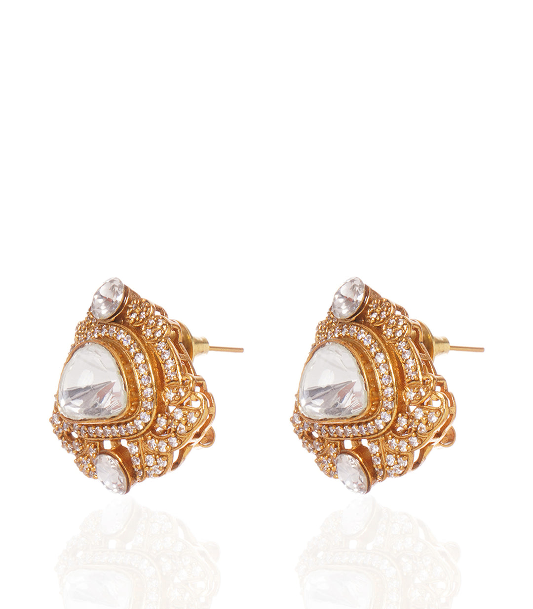 AAHANA GOLD PLATED MOISSANITE STUD