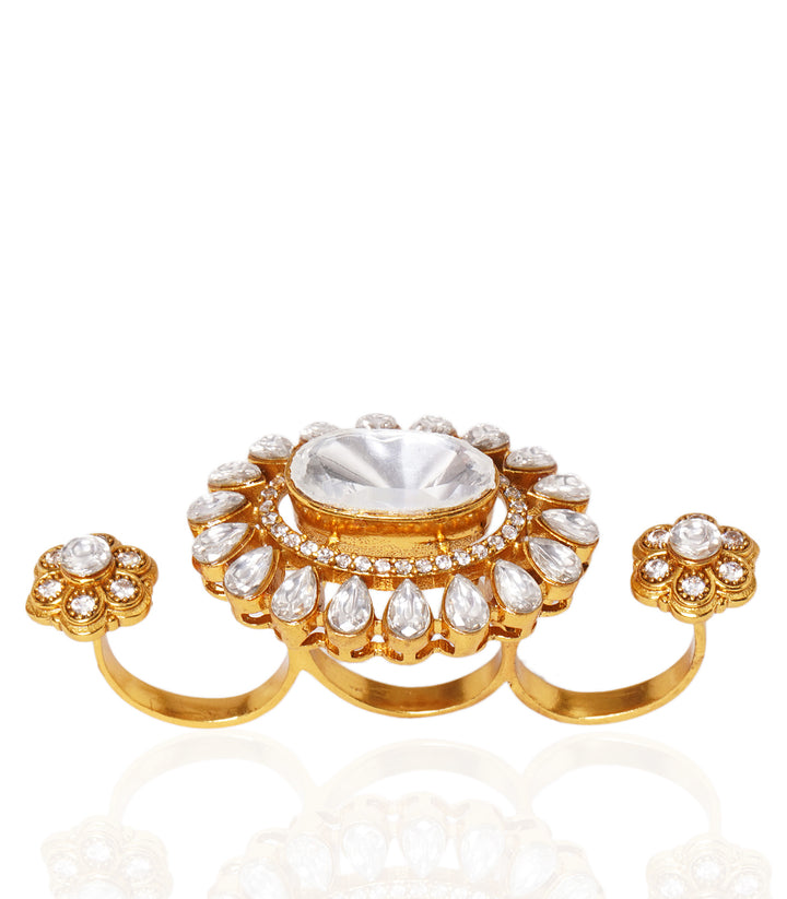 FIZA GOLD PLATED  POLKI RING