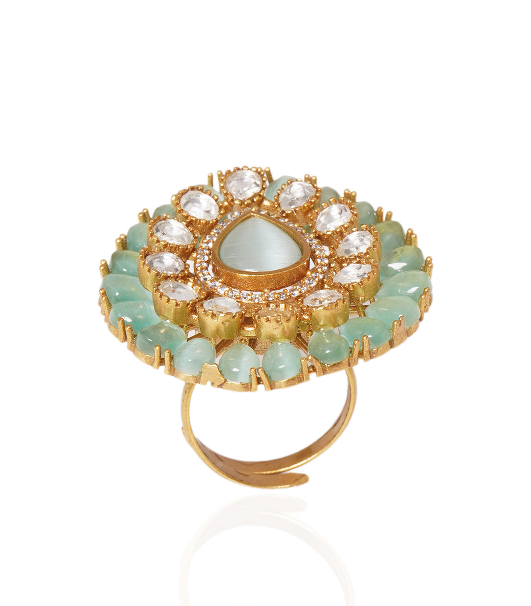 HEMAKANTI MINT POLKI RING