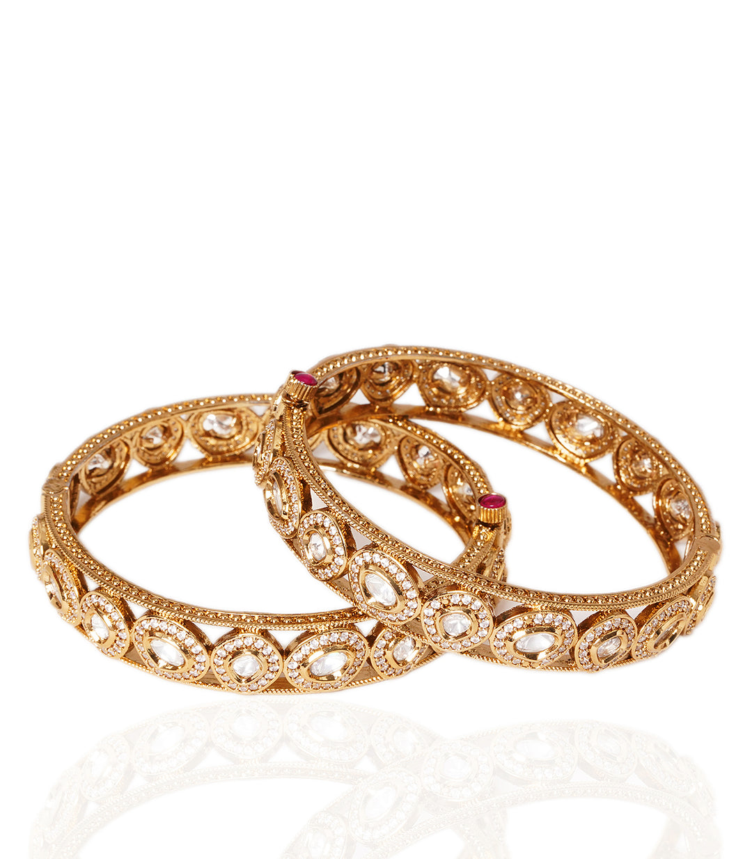 PRISHA ANTIQUE FINISH POLKI BANGLES