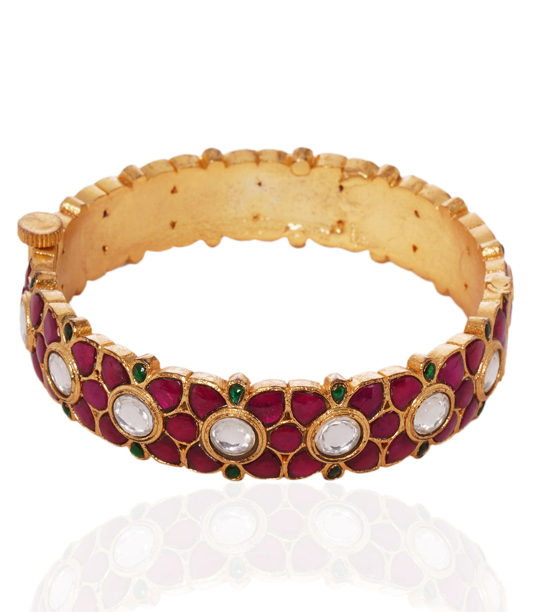 HEJAL RED & GREEN  KUNDAN BANGLES