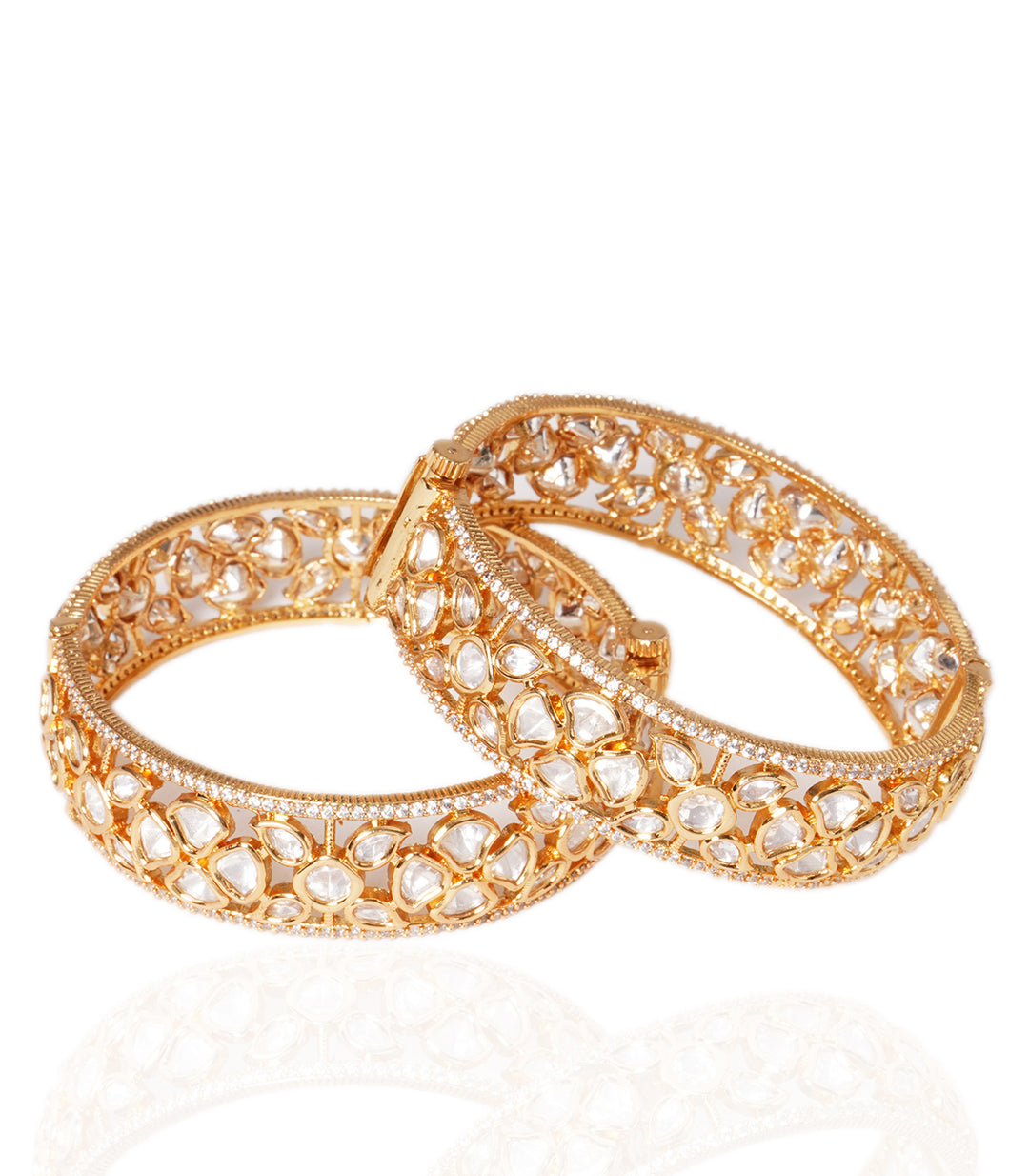 RIDHI GOLD PLATED  MOISSANITE BANGLES