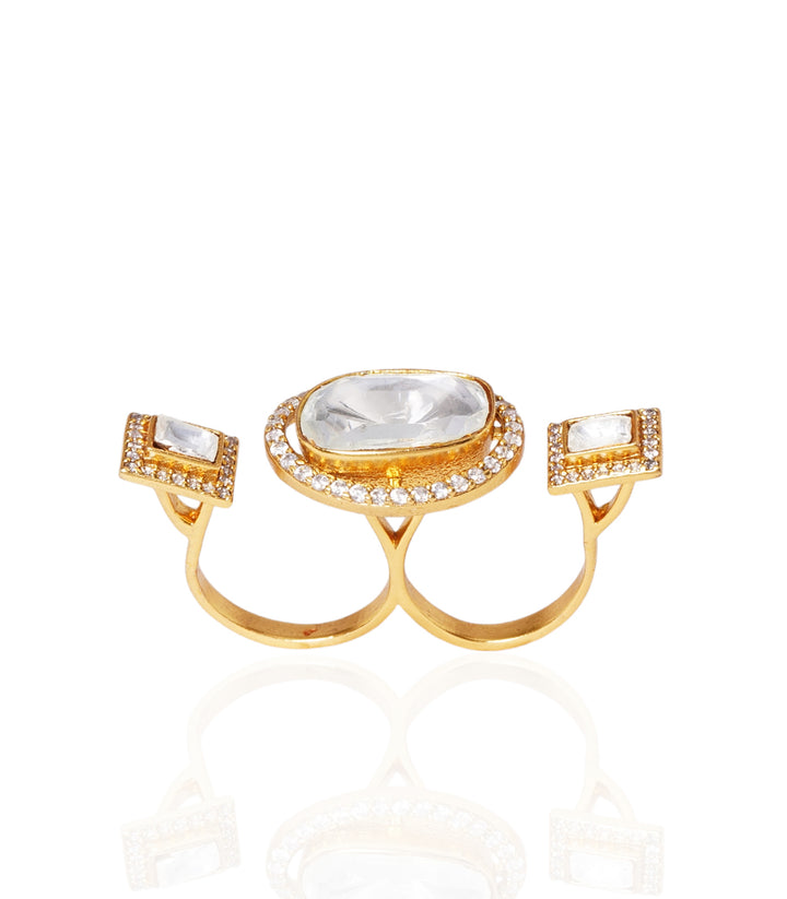 GITANJALI GOLD PLATED  POLKI RING