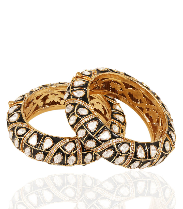 ELINA BLACK  POLKI BANGLES
