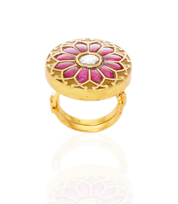 MANSI RED KUNDAN RING