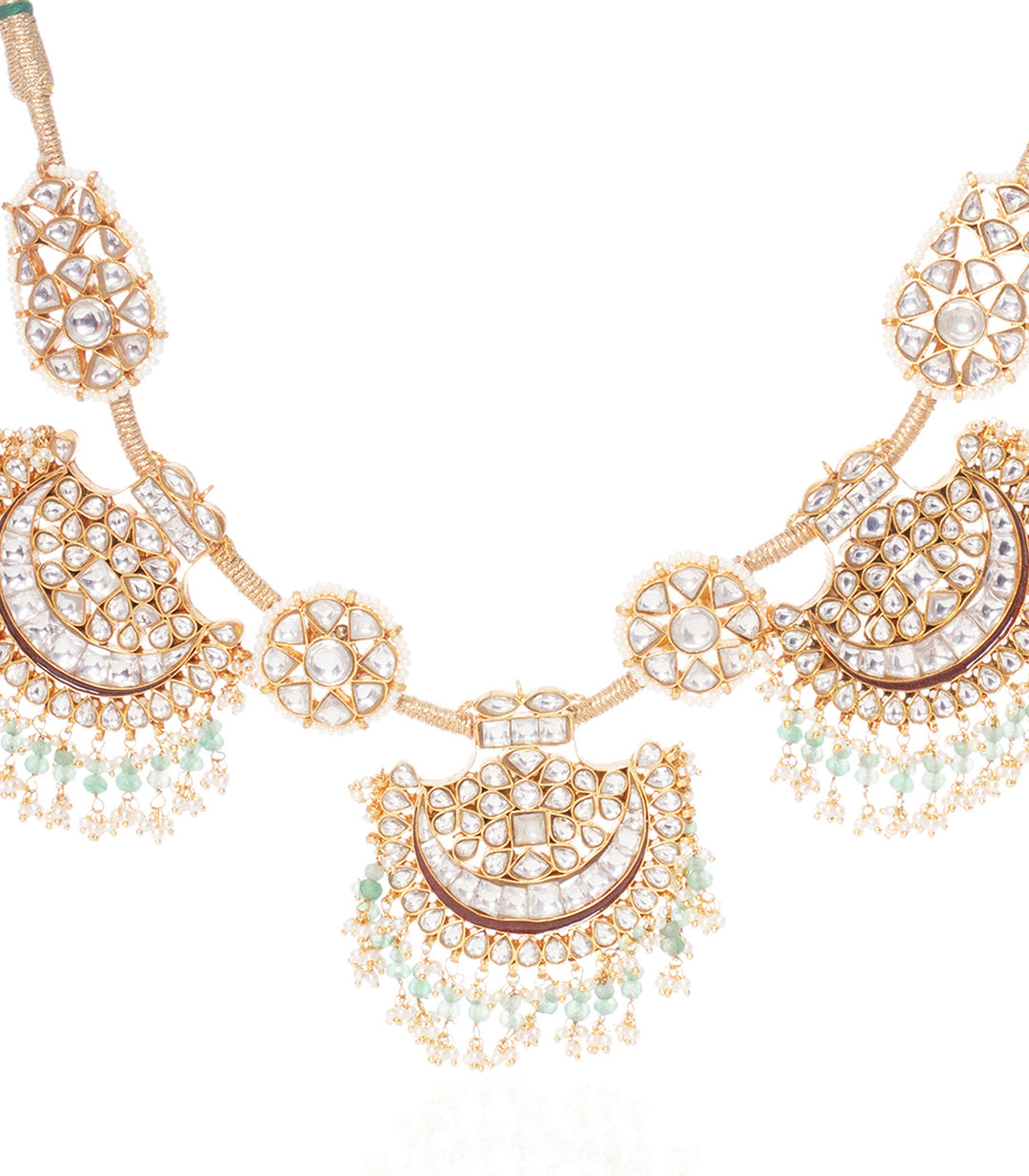 NAMITHA WHITE & GREEN  KUNDAN NECKLACE