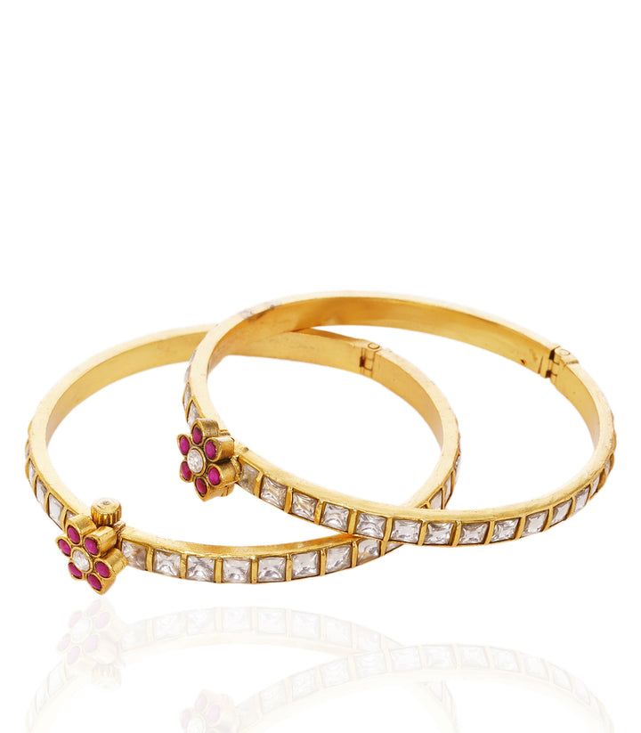 PRISHA RED KUNDAN BANGLES