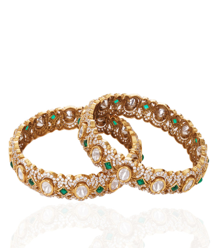 VANI GREEN POLKI BANGLES