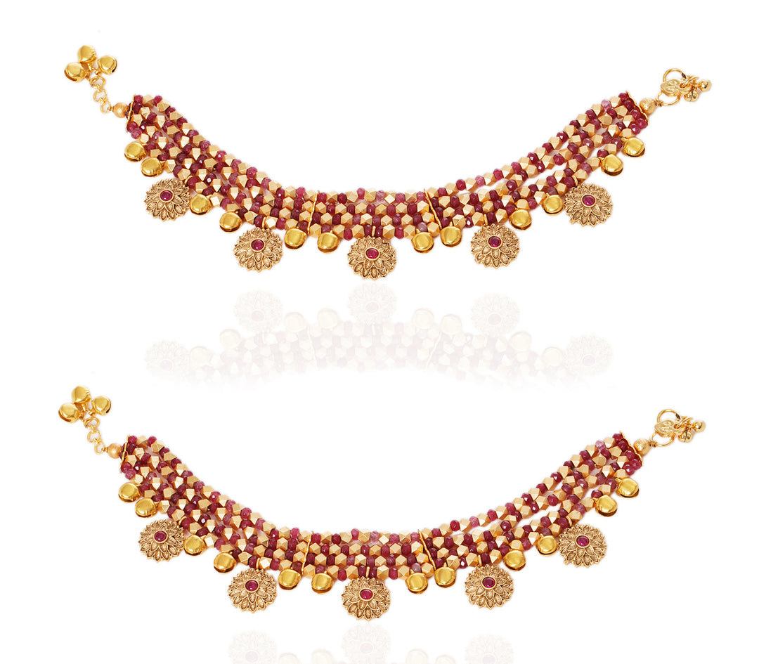 VARNIKA  RUBY ANKLET