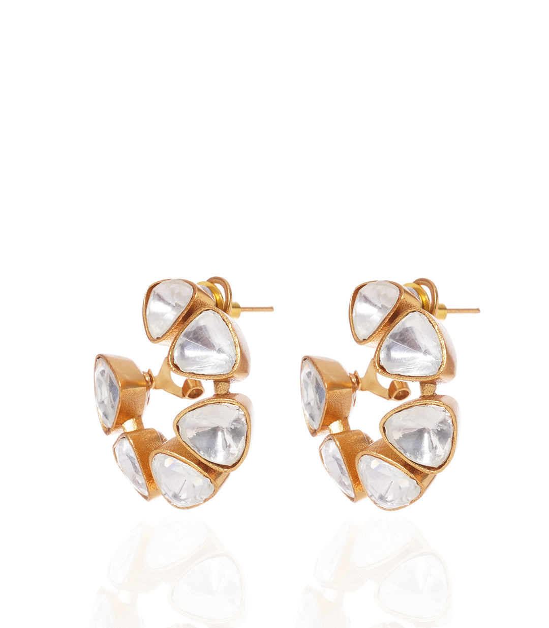 MALIKA GOLD PLATED POLKI STUD