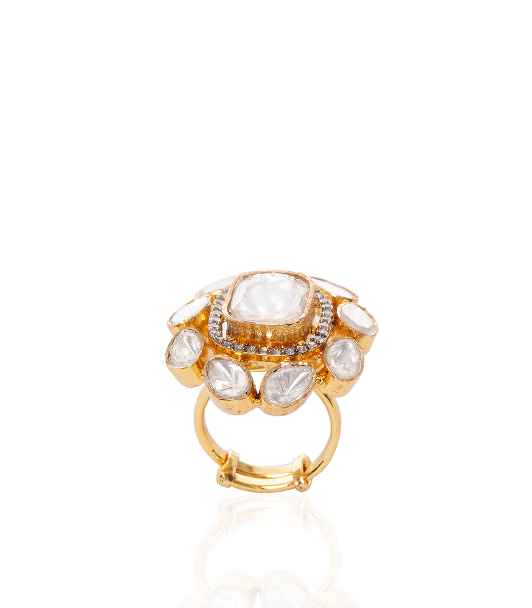 DISHANI GOLD PLATED  POLKI RING