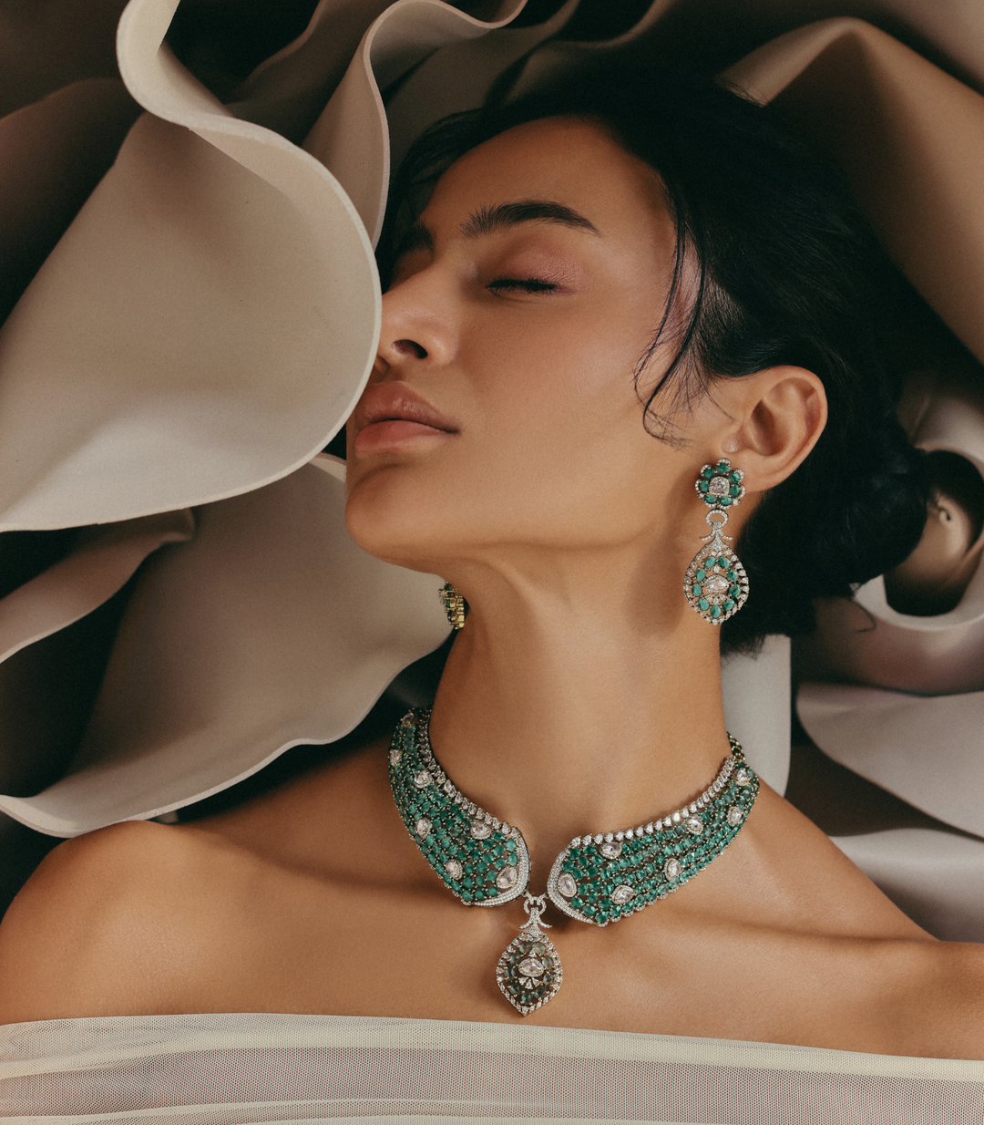 RIVA MINT ROSE CUT NECKLACE SET