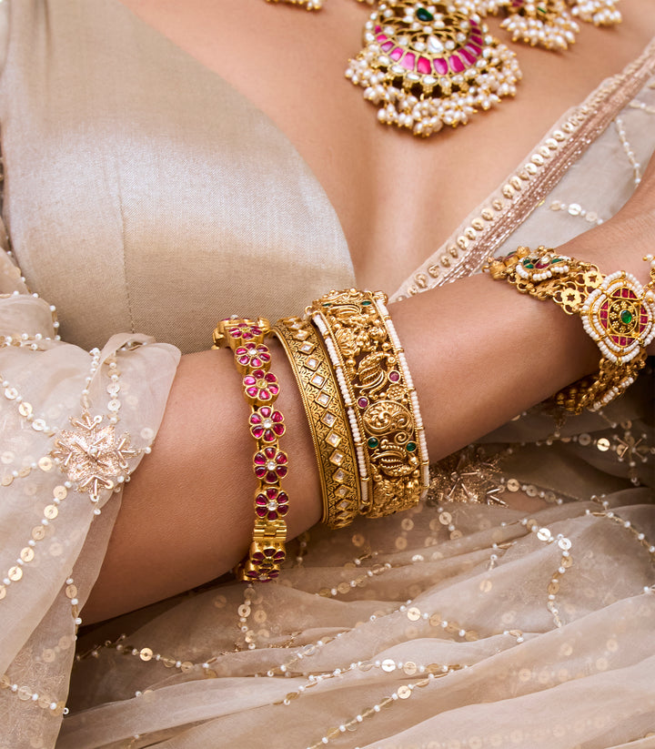 VISHA GOLD PLATED  KUNDAN BANGLES