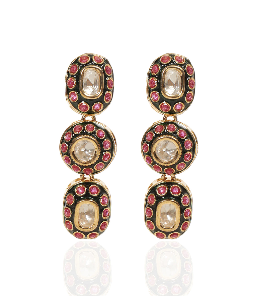 JESSICA RED POLKI NECKLACE SET