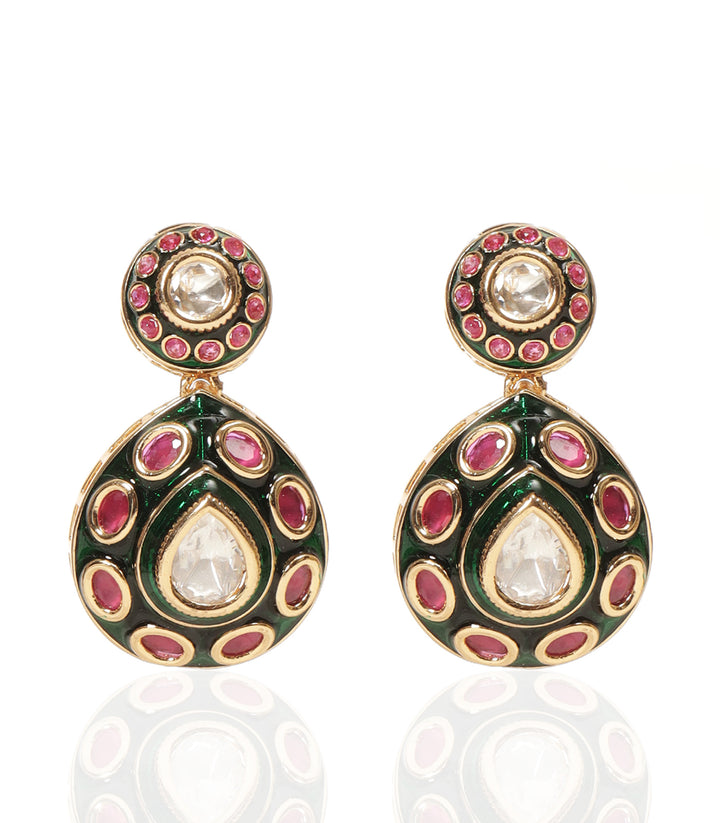 AISRA RED POLKI NECKLACE SET