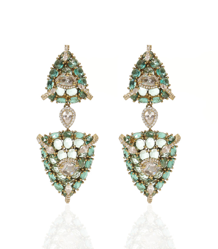KEYA MINT ROSE CUT NECKLACE SET