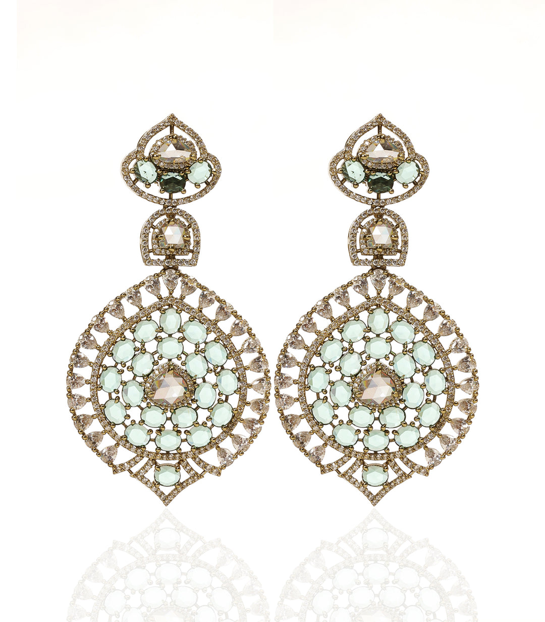 ANAYA GREEN ROSE CUT NECKLACE SET
