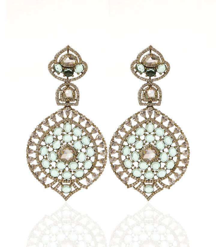 ANAYA GREEN ROSE CUT NECKLACE SET