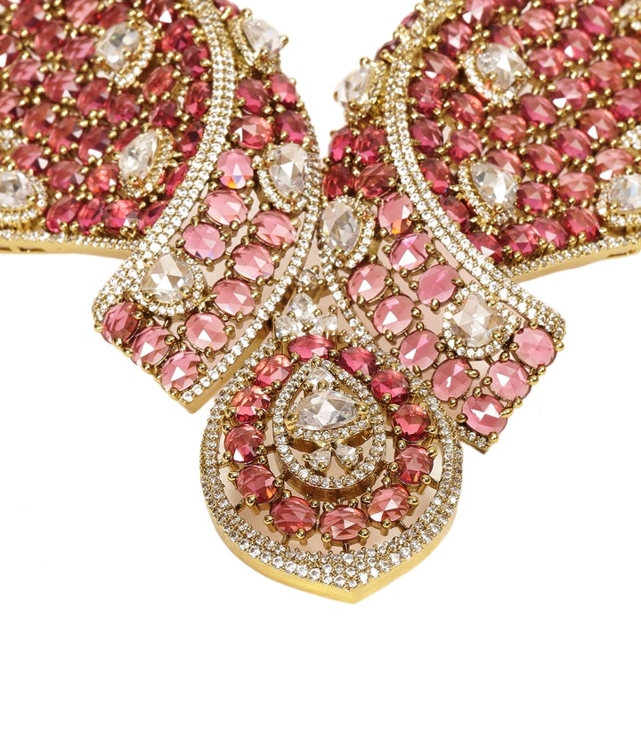 RIYANA PINK ZIRCON NECKLACE SET