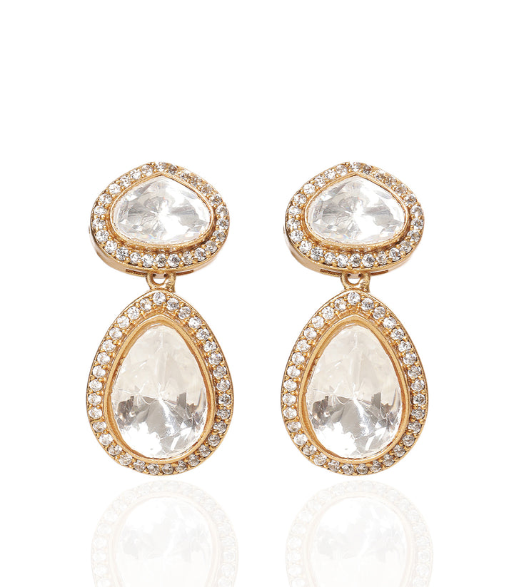 ANVI GOLD PLATED POLKI NECKLACE SET
