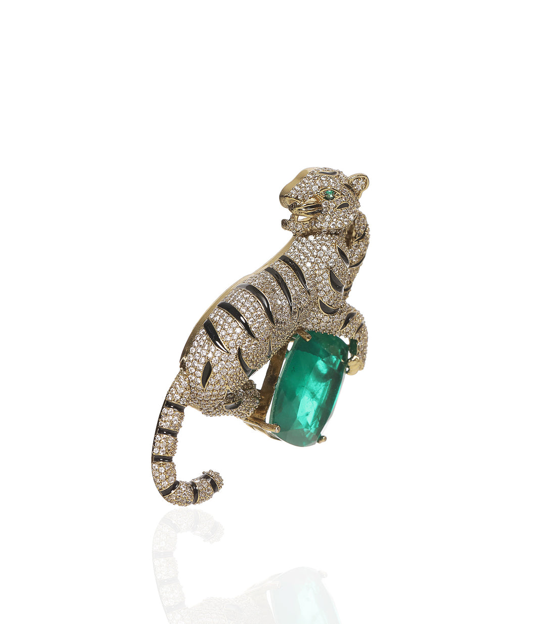 NIHARIKA GREEN MOISSANITE BROOCH