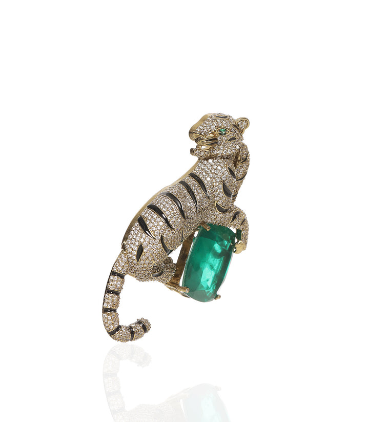 NIHARIKA GREEN MOISSANITE BROOCH