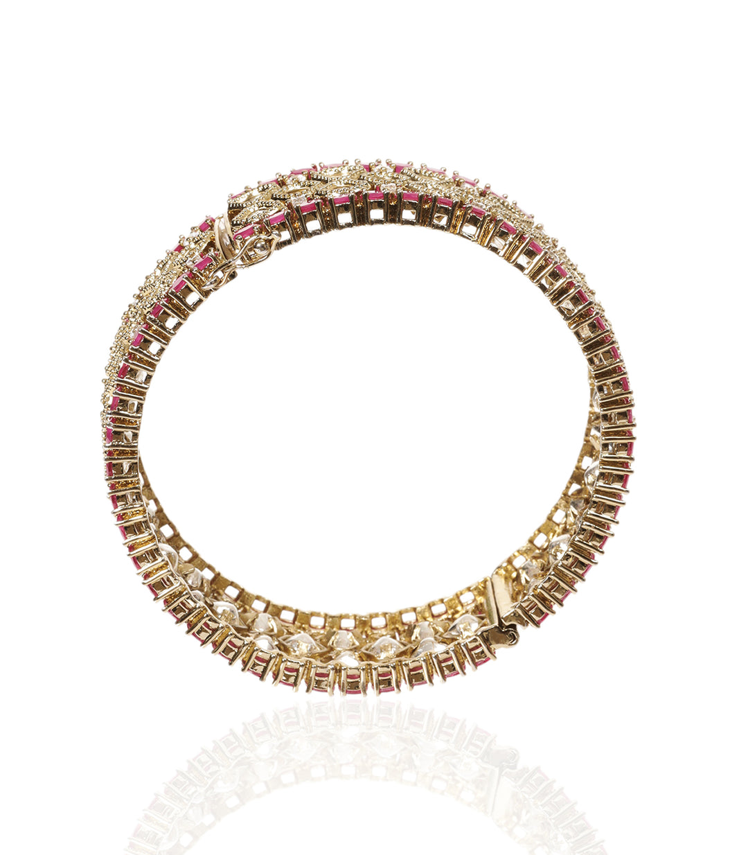 ALISHA ANTIQUE FINISH RUBY POLKI BANGLES