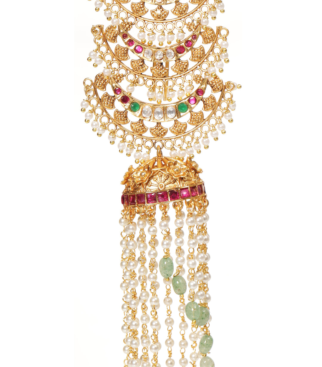 SAMAR RED & GREEN KUNDAN CHOTI