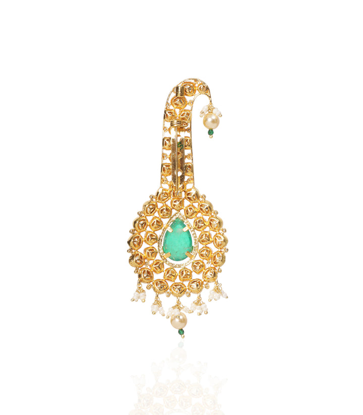 HETAL GREEN GOLD PLATED   MOISSANITE KALGI
