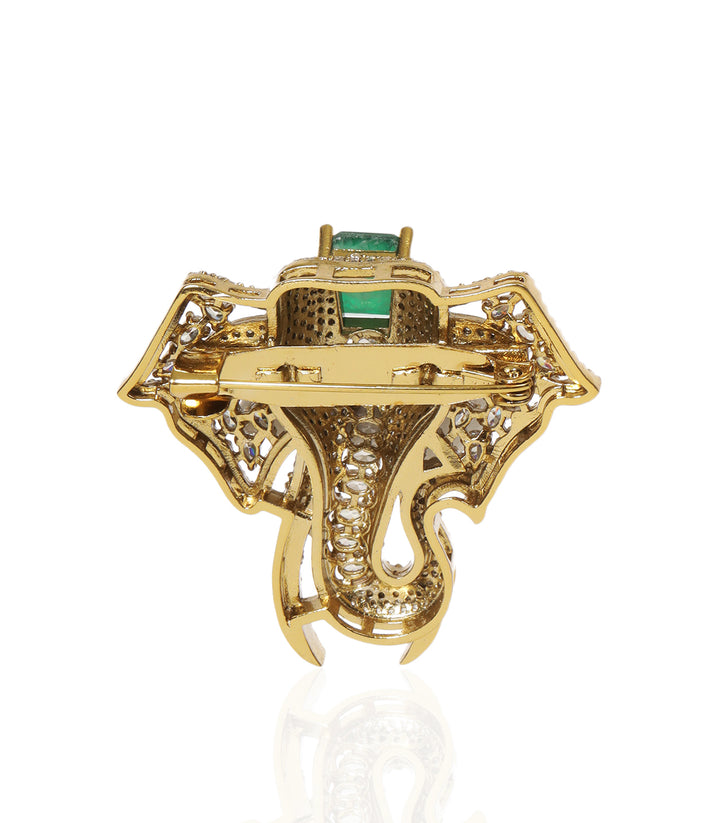 VINAYAKA GREEN BROOCH