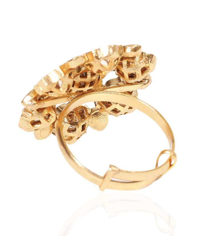 ANVI GOLD PLATED POLKI RING