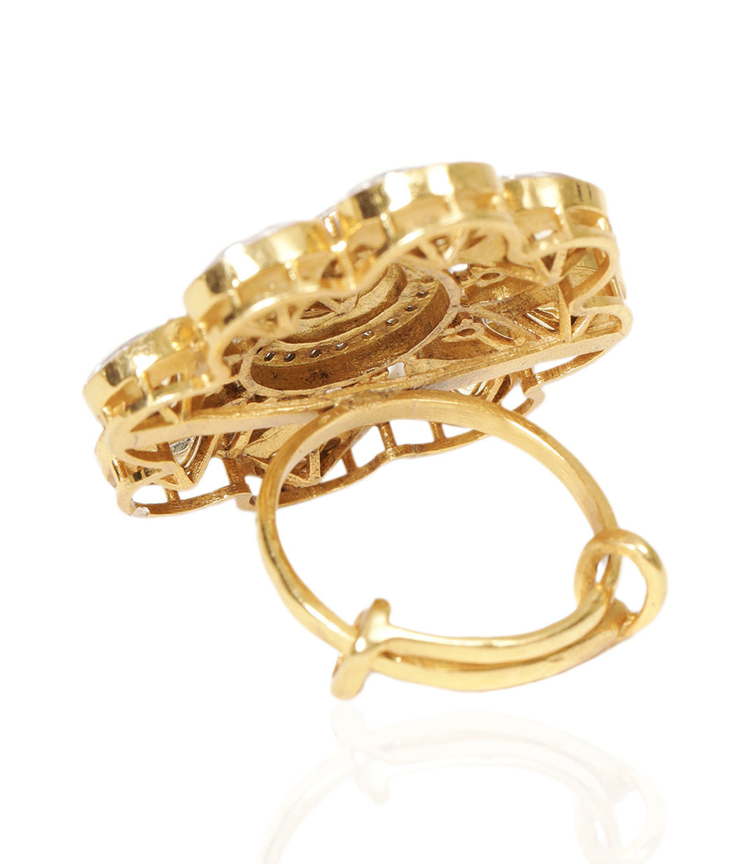 JIVIKA GOLD PLATED POLKI RING